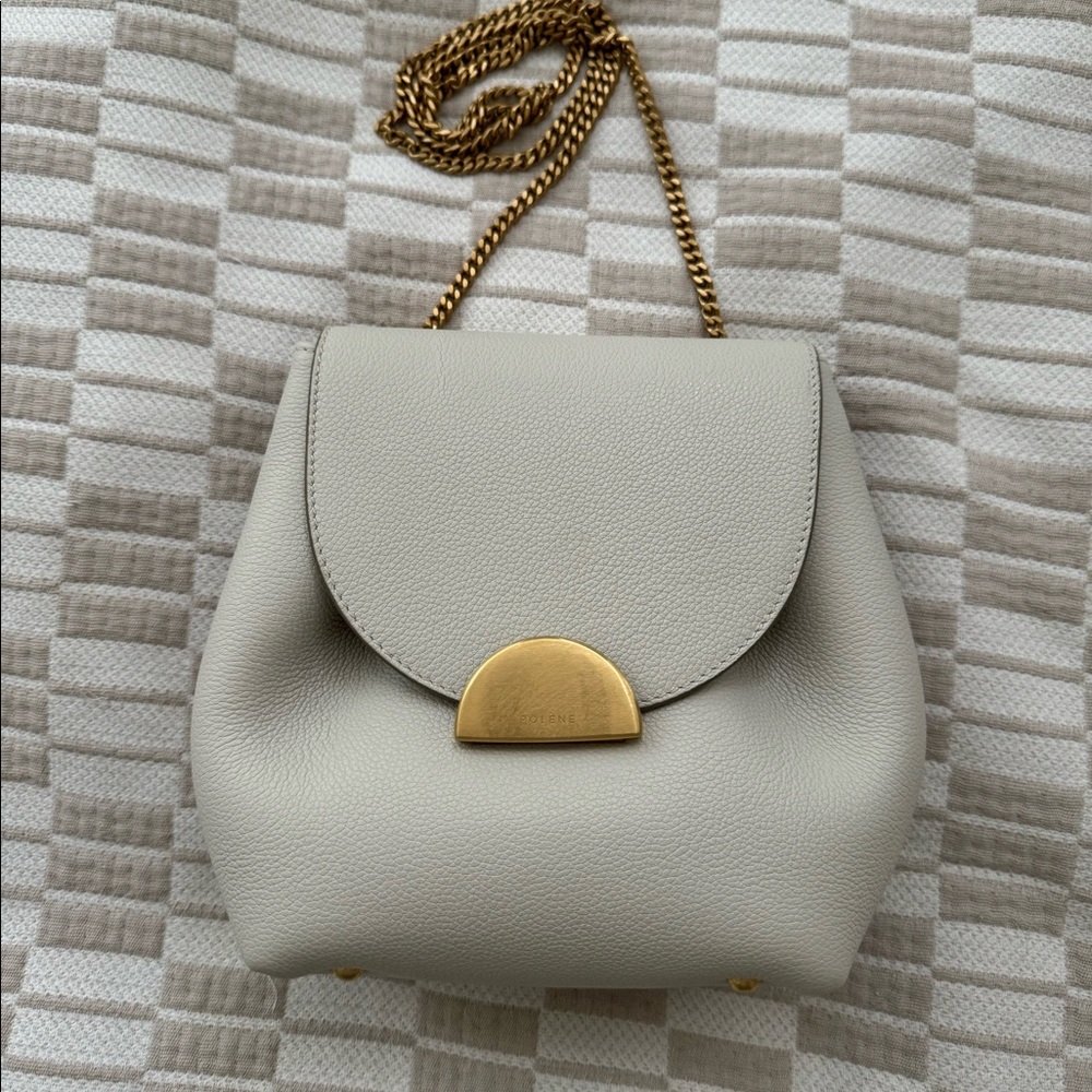 Polene Small Crossbody Bag in Chalk with Gold Hardware